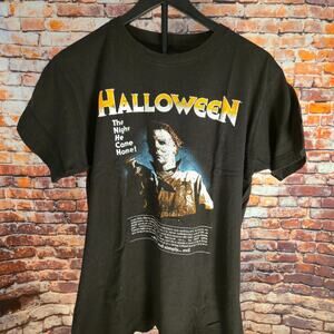 Halloween Michael Myers T Shirt M Black Horror Graphic 1978 Movie Tee